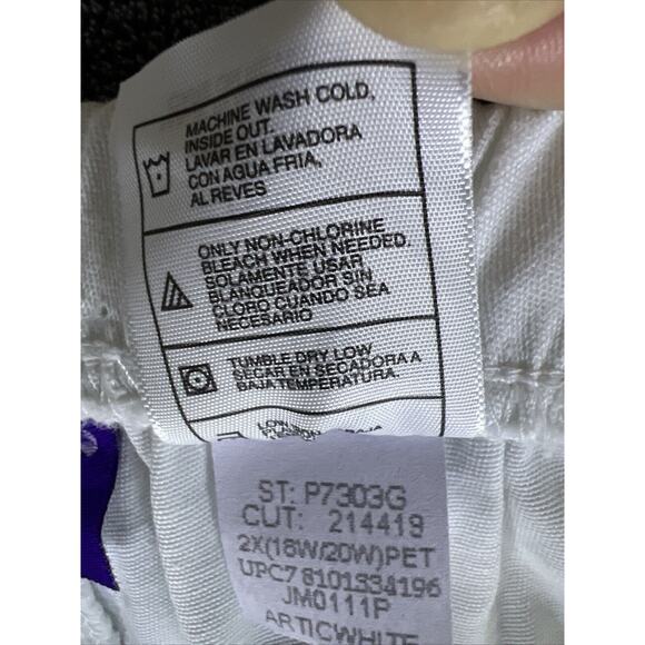 JMS Just My Size Women's Pull On White Pants Size 2XL Mid Rise 2 Pocket - Picture 5 of 8